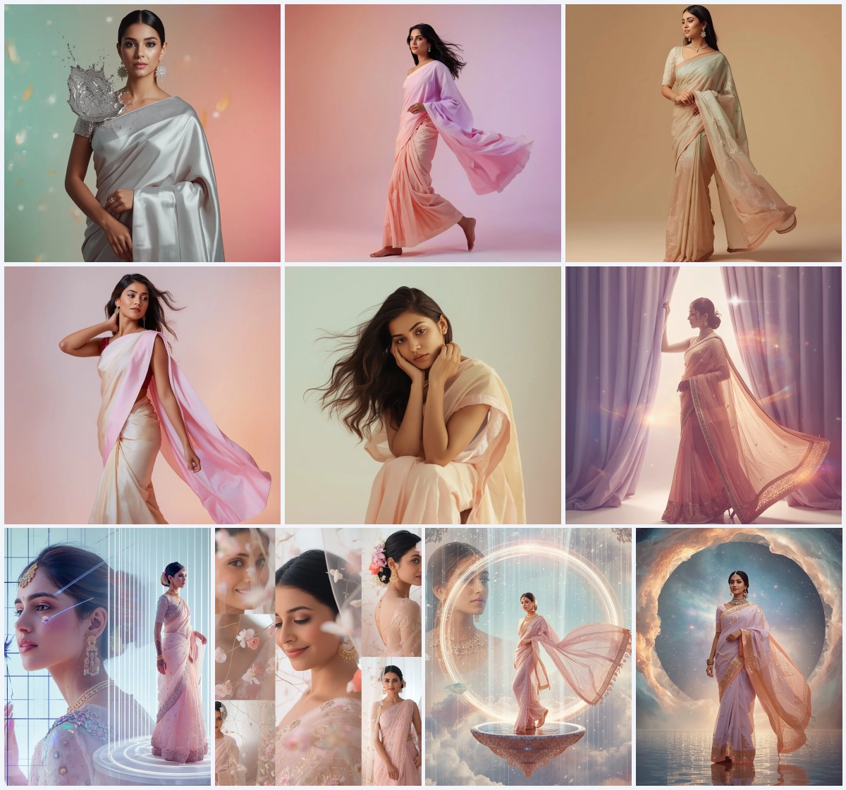 Best 10 Prompts For Gemini Girl In Saree Instagram for Trending Art | Trending saree prompt