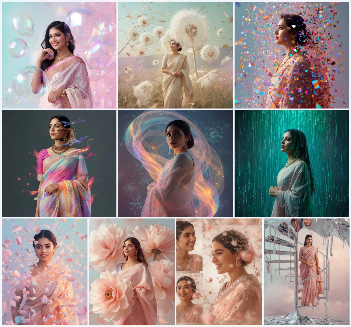New 10 Prompts For Traditional Look For Girl with Authentic Charm | saree prompt seen